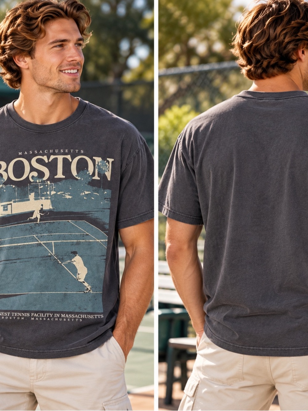 Abercrombie & Fitch Boston Tennis Graphic Tee Men’s L